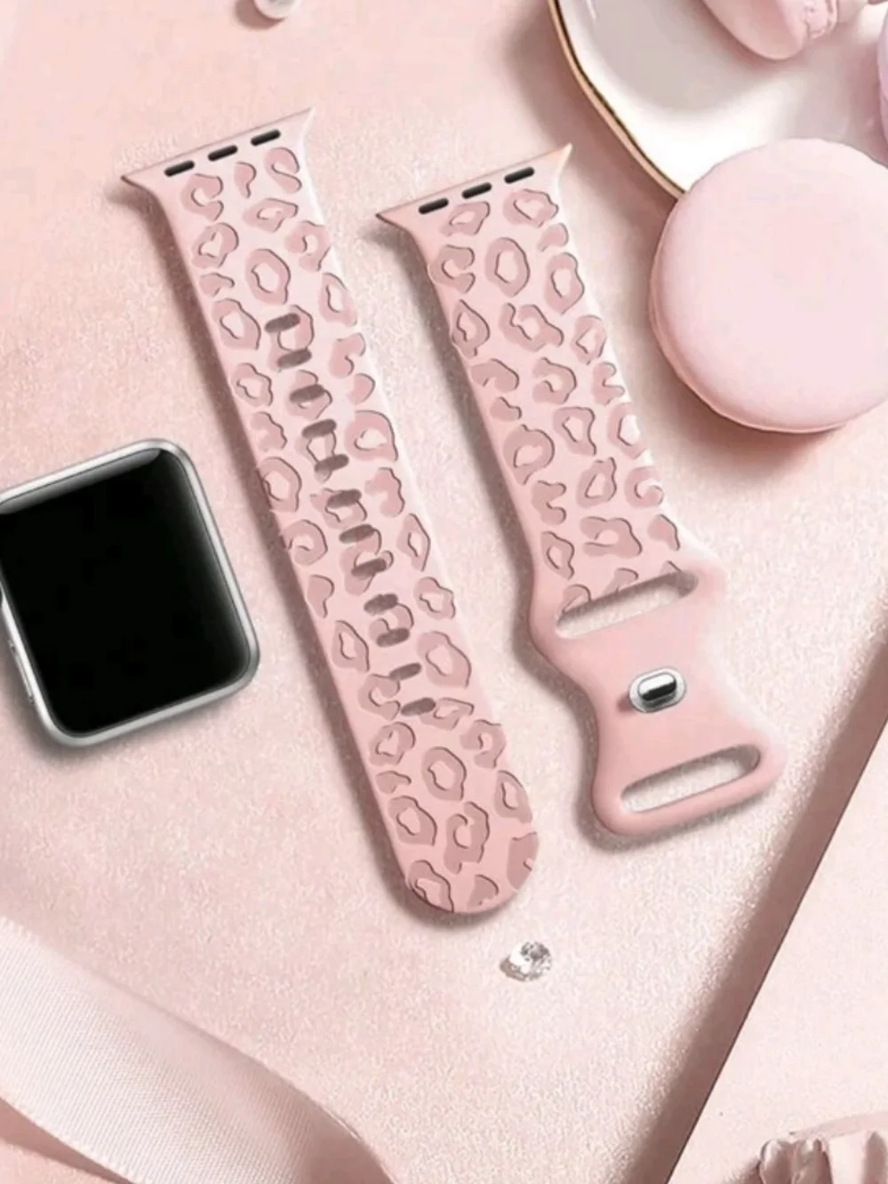 Apple Watch BAND Silicone Leopard Pattern  - Pink